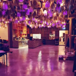 Rudolph's [event location] in purple